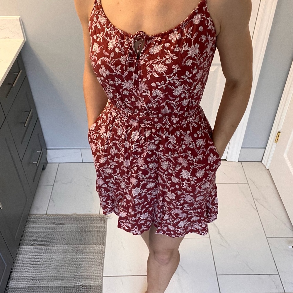 Floral Red Dress